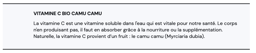 Vitamine C bio composée de Mac