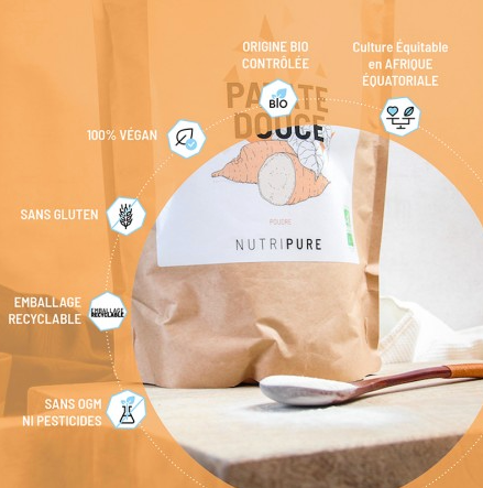Farine de patate douce 3X625 Gr / 4 Kg